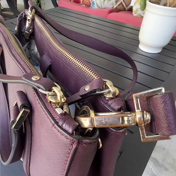 Kate Spade Burgundy Shoulder Cross Body Purse Bag Used Authentic - Picture 9 of 14